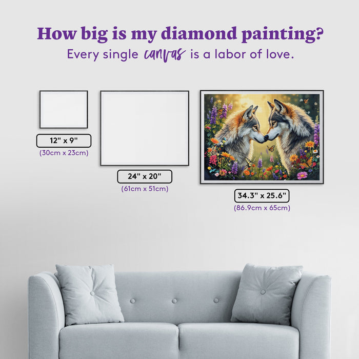 Diamond Painting The Alpha Pair 34.3" x 25.6" (86.9cm x 65cm) / Square with 80 Colors including 4 ABs and 2 Fairy Dust Diamonds / 91,089