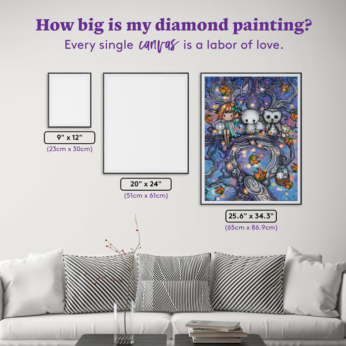 Diamond Painting The Autumn Tree 25.6" x 34.3" (65cm x 86.9cm) / Square with 86 Colors including 1 AB and 2 Iridescent Diamonds and 3 Fairy Dust Diamonds / 91,089