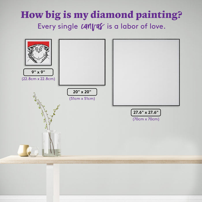 Diamond Painting The Cat 9" x 9" (22.8cm x 22.8cm) / Round with 3 Colors including 1 Fairy Dust Diamond / 6,889