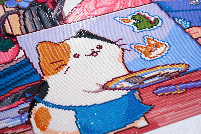 Diamond Painting The Cat's Meow Cafe 36.2" x 25.6" (91.8cm x 65cm) / Square with 60 Colors including 3 ABs and 5 Fairy Dust Diamonds / 96,309