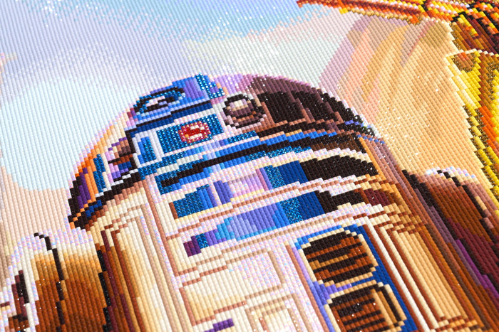 Diamond Painting The Droids 25.6" x 28.7" (65cm x 73cm) / Square with 78 Colors including 2 ABs and 2 Electro Diamond and 1 Iridescent Diamond and 2 Fairy Dust Diamonds / 76,473