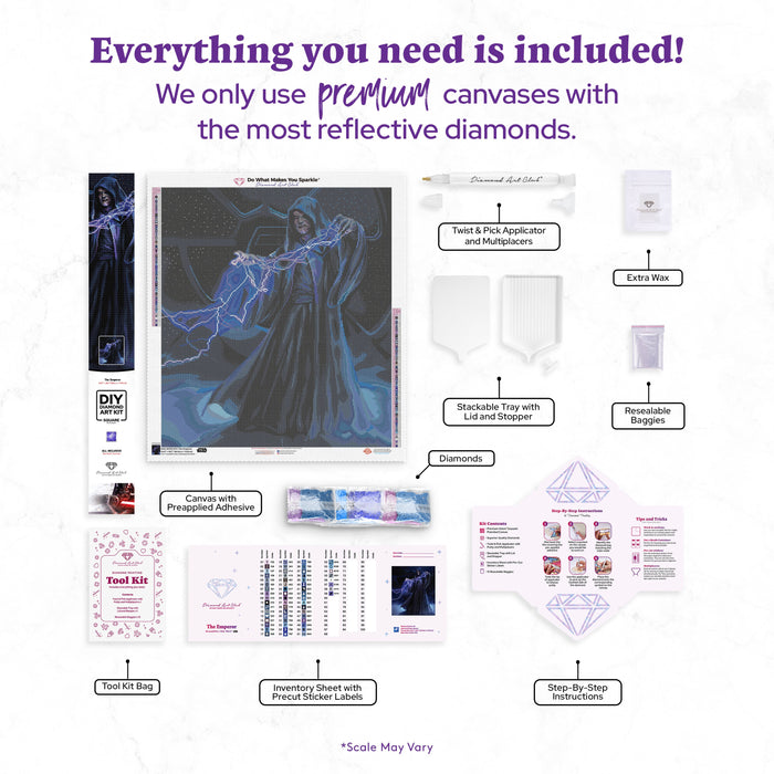 Diamond Painting The Emperor 25.6" x 28.7" (65cm x 72.9cm) / Square with 59 Colors including 1 Iridescent Diamond and 3 Fairy Dust Diamonds / 76,473