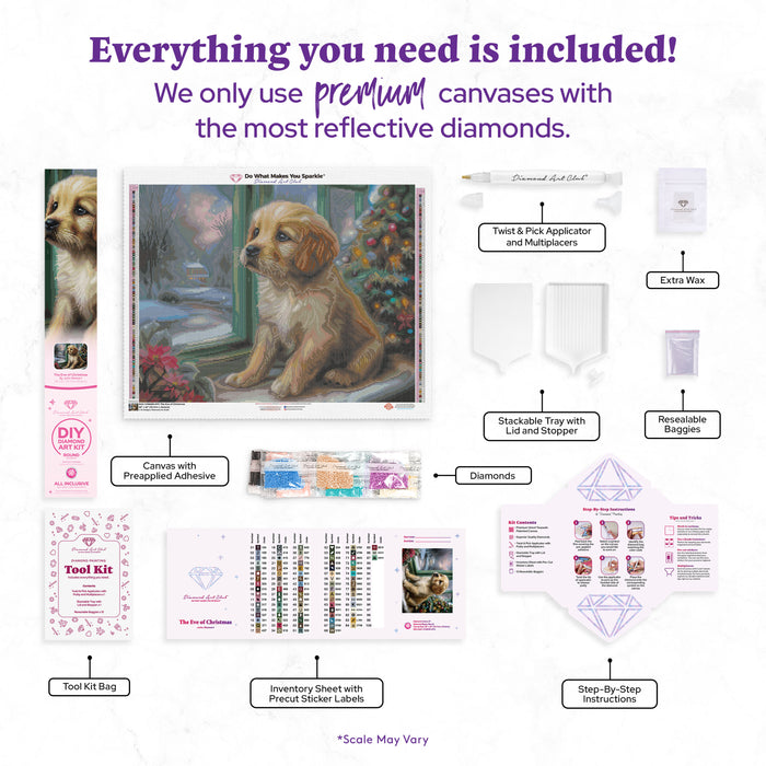 Diamond Painting The Eve of Christmas 28" x 22" (70.7cm x 55.6cm) / Round with 87 Colors including 1 AB and 1 Iridescent Diamond and 4 Fairy Dust Diamonds / 51,914