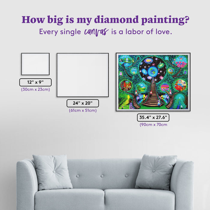 Diamond Painting The Fantastical Forest 35.4" x 27.6" (90cm x 70cm) / Square with 71 Colors including 3 ABs and 2 Fairy Dust Diamonds / 101,441
