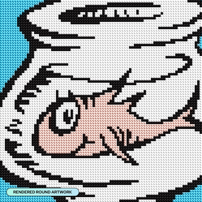 Diamond Painting The Fish 9" x 9" (22.8cm x 22.8cm) / Round with 4 Colors including 1 AB and 1 Fairy Dust Diamond / 6,889