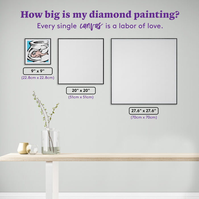 Diamond Painting The Fish 9" x 9" (22.8cm x 22.8cm) / Round with 4 Colors including 1 AB and 1 Fairy Dust Diamond / 6,889