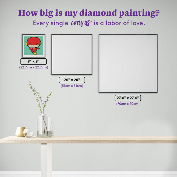Diamond Painting Flash Chibi 9" x 9" (22.7cm x 22.7cm) / Round With 15 Colors Including 1 ABs and 1 Fairy Dust Diamonds / 6,561