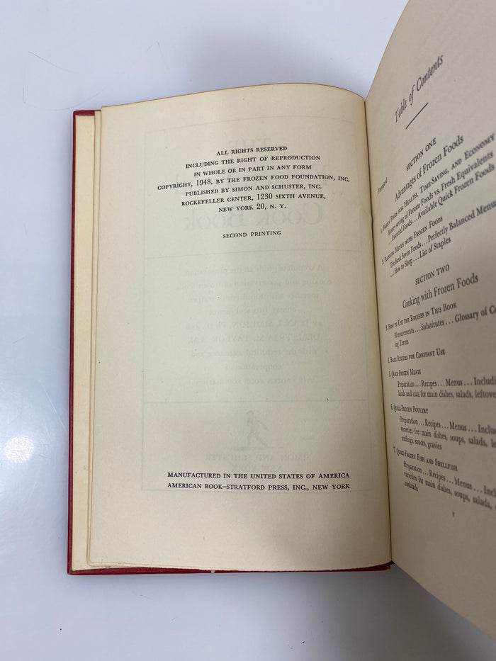 The Frozen Food Cook Book 1948 2nd Print HC