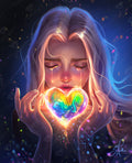 Diamond Painting The Giver’s Heart 22" x 27" (55.6cm x 68.8cm) / Round with 71 Colors including 3 ABs and 2 Iridescent Diamonds and 3 Fairy Dust Diamonds / 50,500