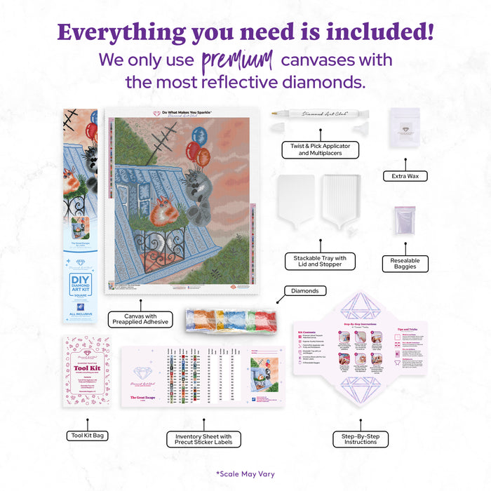 Diamond Painting The Great Escape 22" x 27" (55.8cm x 68.7cm) / Square With 50 Colors Including 4 Fairy Dust Diamonds / 61,824
