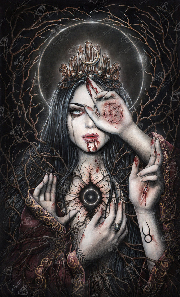Diamond Painting The High Priestess 22" x 36" (55.8cm x 91.9cm) / Square with 63 Colors including 2 ABs and 1 Iridescent Diamond and 1 Fairy Dust Diamond / 82,656