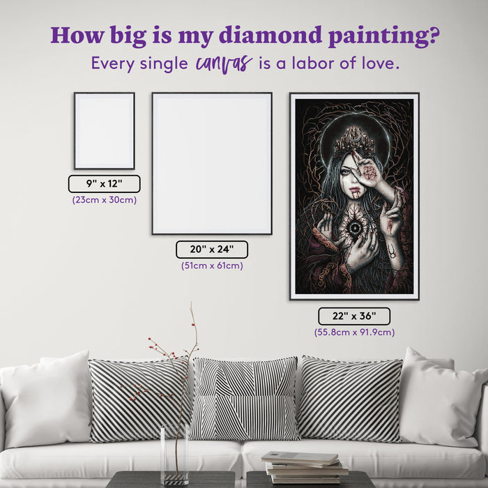 Diamond Painting The High Priestess 22" x 36" (55.8cm x 91.9cm) / Square with 63 Colors including 2 ABs and 1 Iridescent Diamond and 1 Fairy Dust Diamond / 82,656