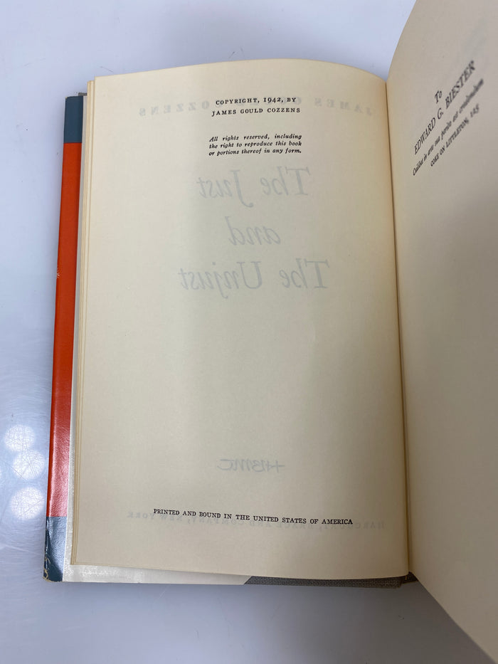 The Just and The Unjust by Cozzens 1942 HCDJ