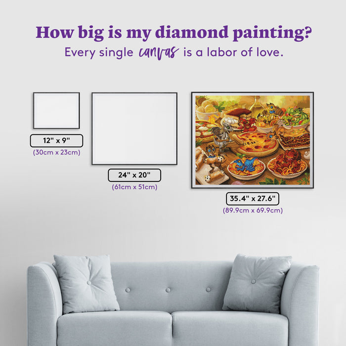 Diamond Painting The Little Ristorante 35.4" x 27.6" (89.9cm x 69.9cm) / Square With 84 Colors Including 3 ABs and 5 Fairy Dust Diamonds / 101,441