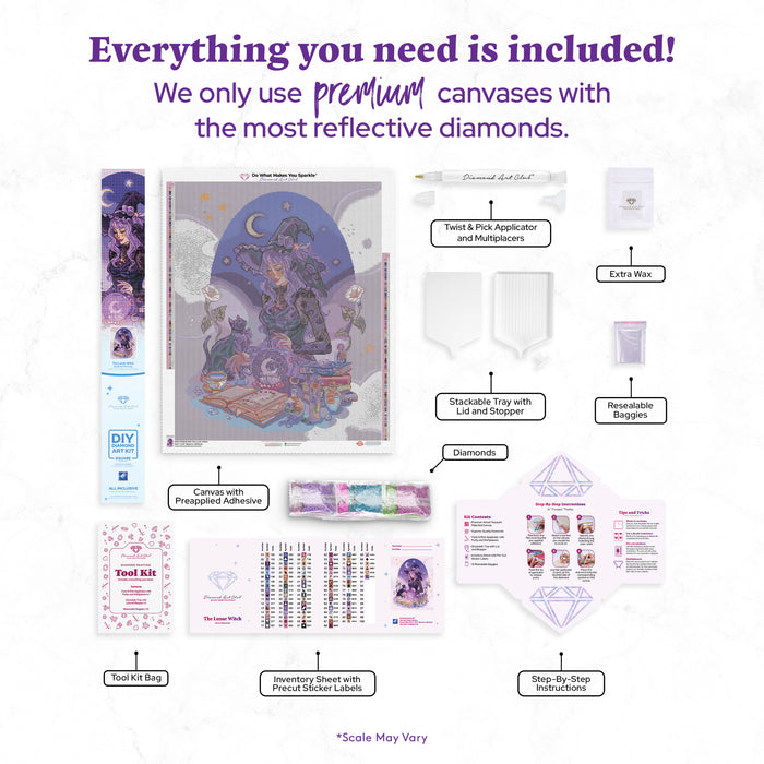 Diamond Painting The Lunar Witch 25.6" x 31.9" (65cm x 80.9cm) / Square with 90 Colors including 3 ABs and 4 Fairy Dust Diamonds / 84,825
