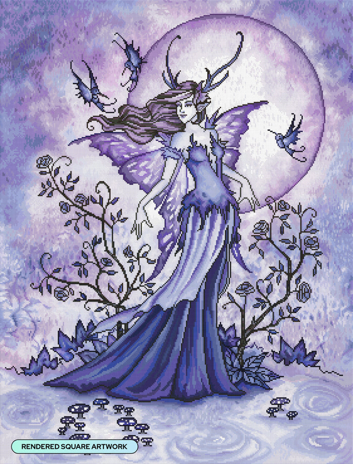 Diamond Painting The Night Garden 27.6" x 36.2" (69.9cm x 91.8cm) / Square with 47 Colors including 2 ABs and 3 Fairy Dust Diamonds / 103,689