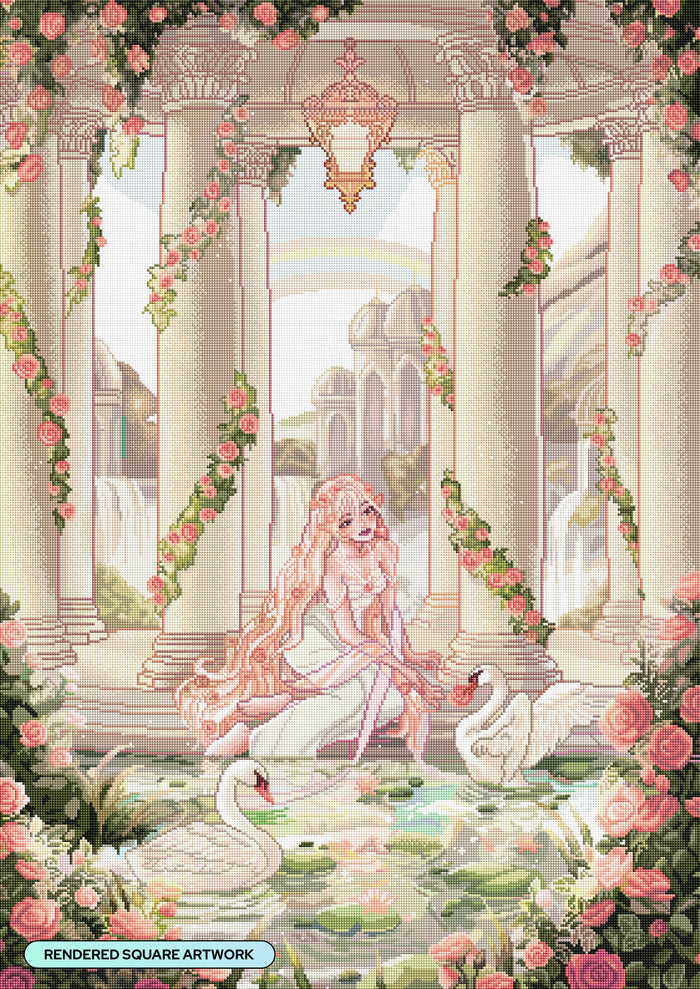 Diamond Painting The Nymph's Garden 27.6" x 39" (69.9cm x 98.8cm) / Square with 84 Colors including 1 AB and 3 Fairy Dust Diamonds / 111,557