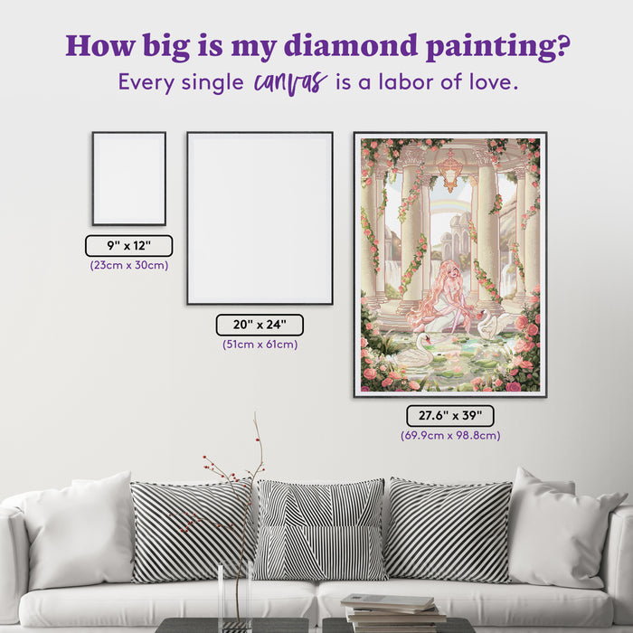 Diamond Painting The Nymph's Garden 27.6" x 39" (69.9cm x 98.8cm) / Square with 84 Colors including 1 AB and 3 Fairy Dust Diamonds / 111,557