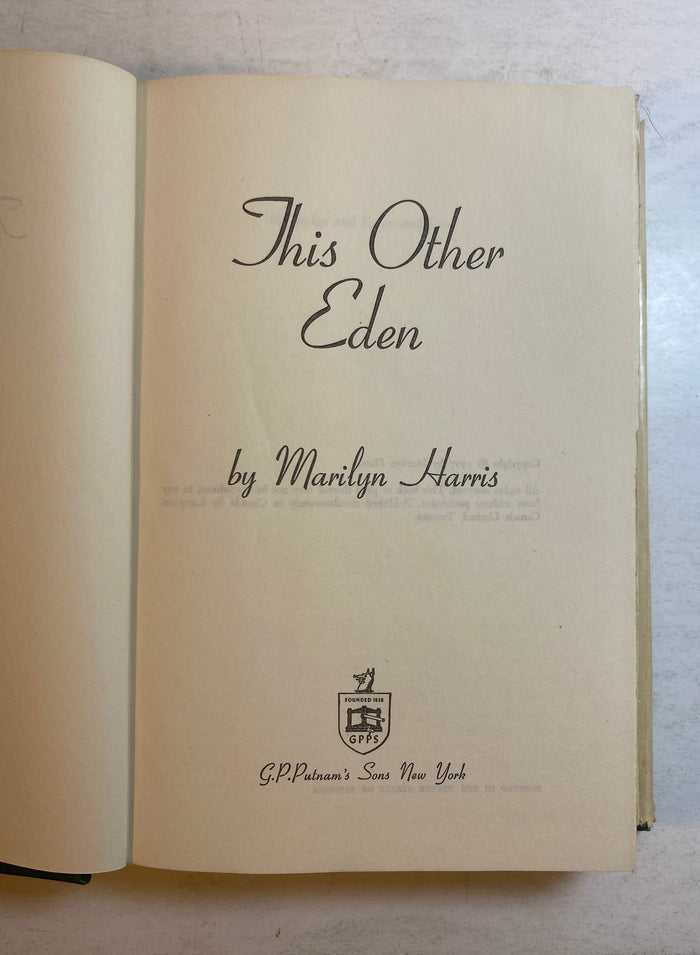 The Other Eden by Marilyn Harris 1977 HCDJ BCE