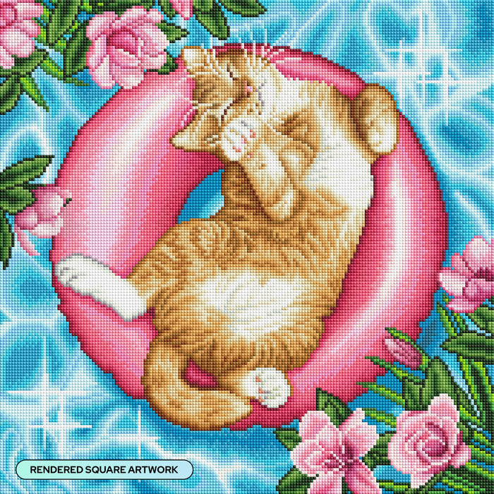 Diamond Painting The Pool 17" x 17" (42.8cm x 42.8cm) / Square with 42 Colors including 2 ABs and 1 Iridescent Diamond and 4 Fairy Dust Diamonds / 29,584