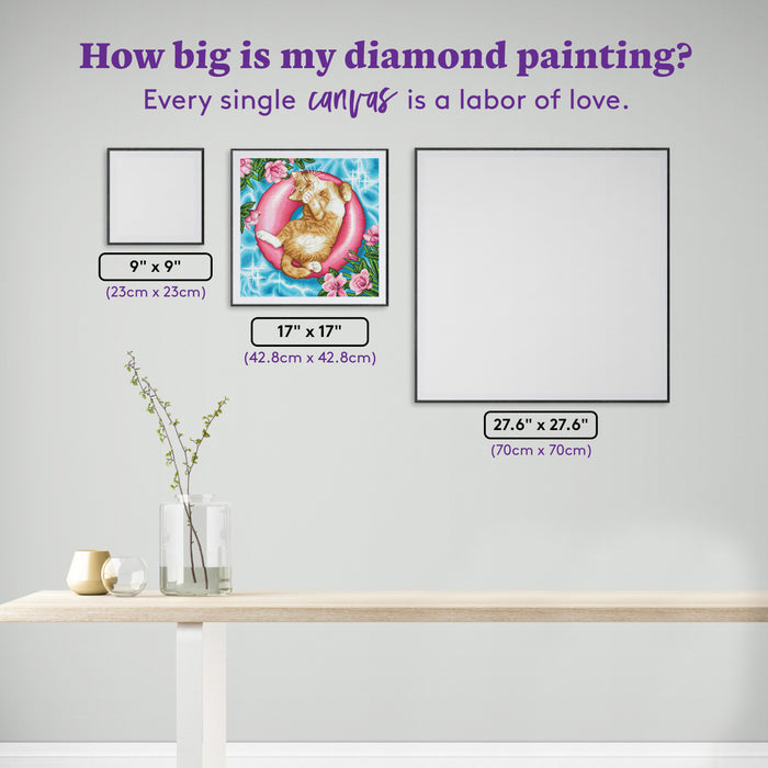 Diamond Painting The Pool 17" x 17" (42.8cm x 42.8cm) / Square with 42 Colors including 2 ABs and 1 Iridescent Diamond and 4 Fairy Dust Diamonds / 29,584