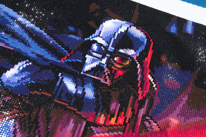 Diamond Painting The Power of the Dark Side 25.6" x 28.7" (65cm x 72.9cm) / Square with 79 Colors including 1 iridescent Diamond and 4 Fairy Dust Diamonds / 76,473
