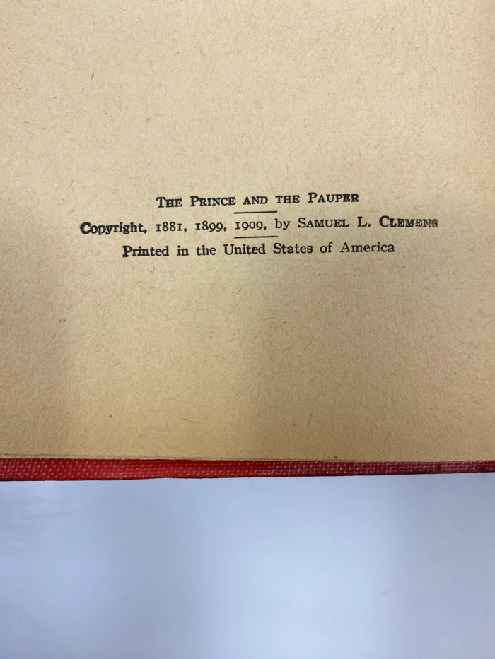 The Prince and the Pauper by Mark Twain Grosset & Dunlap 1909 HC