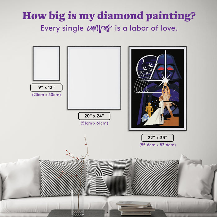 Diamond Painting The Rebellion 22" x 33" (55.6cm x 83.6cm) / Square with 38 Colors including 2 ABs and 1 Electro Diamond and 1 Iridescent Diamond and 1 Special Diamond and 3 Fairy Dust Diamonds / 75,264