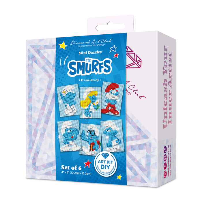 Diamond Painting Smurfs™ - Mini Dazzles™ 4" x 6" (10.2cm x 15.2cm) / Square With 11 Colors Including 1 ABs and 10 Fairy Dust Diamonds / 7,200