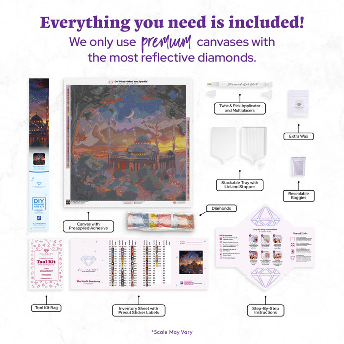 Diamond Painting The Starlit Sanctuary 27.6" x 27.6" (69.9cm x 69.9cm) / Square with 77 Colors including 2 ABs and 4 Fairy Dust Diamonds / 78,961