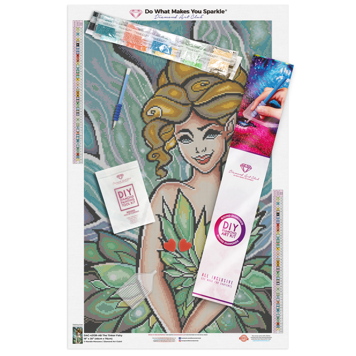 Diamond Painting The Tinker Fairy 18" x 30" (46cm x 76cm) / Round with 51 Colors including 4 ABs / 44,173