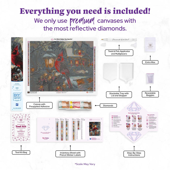 Diamond Painting The Visitor 28" x 22" (70.7cm x 55.8cm) / Square with 76 Colors including 2 ABs and 2 Fairy Dust Diamonds / 63,616