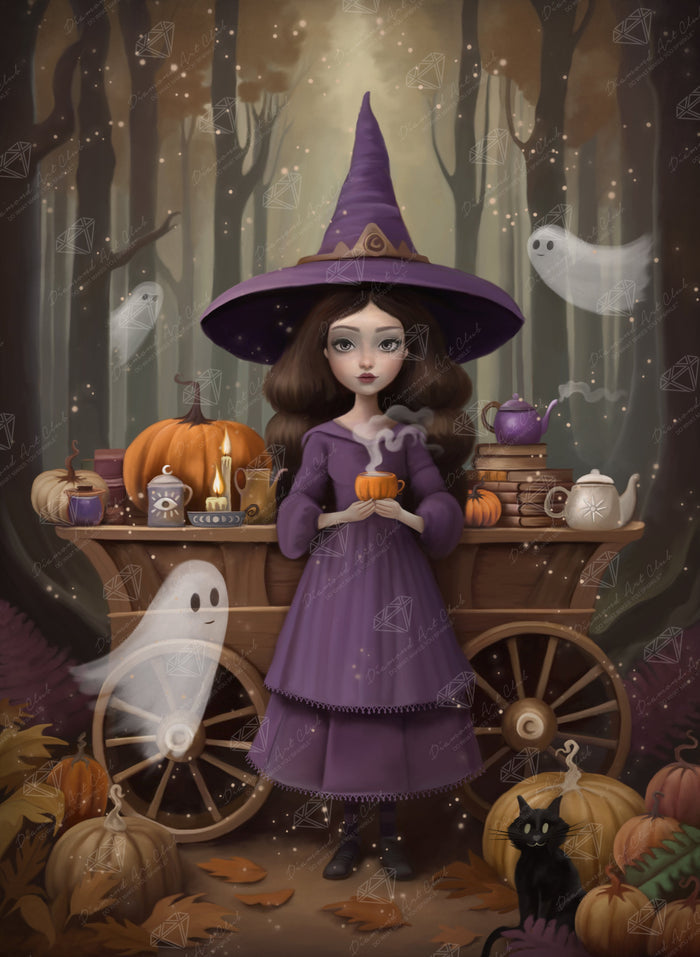 Diamond Painting The Witch's Apothecary Cart 25.6" x 35" (65cm x 88.9cm) / Square With 80 Colors Including 1 AB and 5 Fairy Dust Diamonds / 93,177
