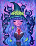 Diamond Painting The Witch's Cats 22" x 28" (55.6cm x 70.7cm) / Round with 57 Colors including 2 ABs and 3 Fairy Dust Diamonds / 51,914