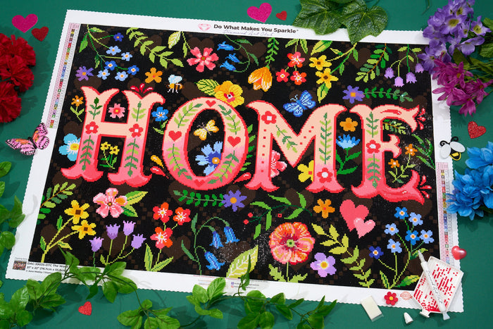 Diamond Painting The Word is Home 31" x 22" (78.7cm x 55.8cm) / Square with 40 Colors including 2 ABs and 3 Fairy Dust Diamonds / 70,784