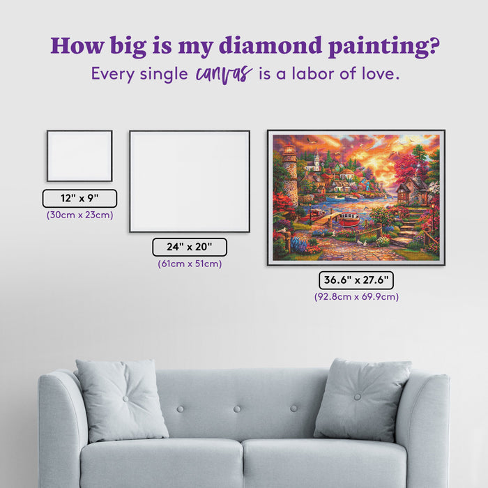 Diamond Painting This Side of the Sea 36.6" x 27.6" (92.8cm x 69.9cm) / Square With 89 Colors Including 5 ABs and 3 Fairy Dust Diamonds / 104,813