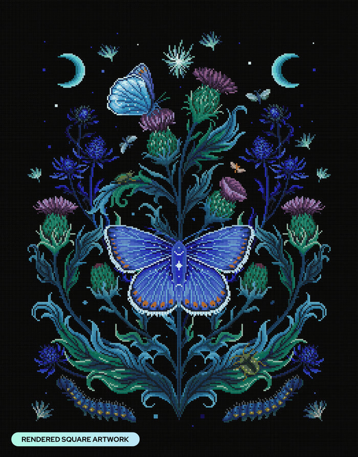 Diamond Painting Thistle Home 25.6" x 32.7" (65cm x 82.9cm) / Square with 41 Colors including 1 Electro Diamond and 2 Iridescent Diamonds and 5 Fairy Dust Diamonds / 86,913