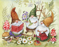 Diamond Painting Three Gnomes Gardening 19.6" x 15.7" (49.8cm x 39.8cm) / Round With 56 Colors Including 3 ABs / 25,276