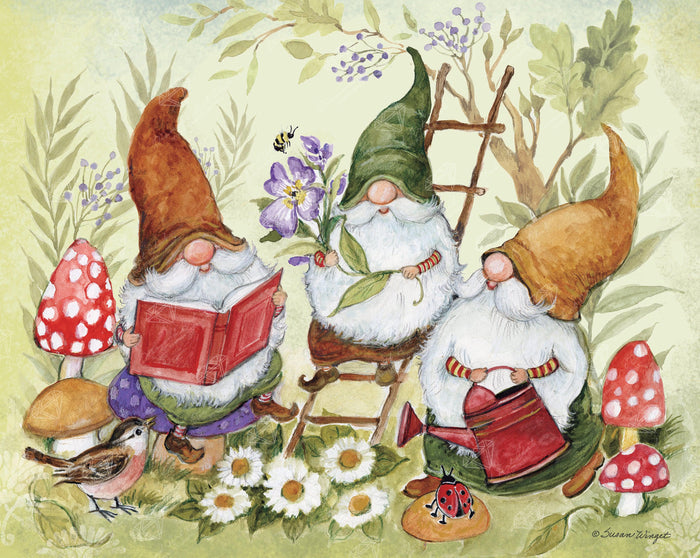 Diamond Painting Three Gnomes Gardening 19.6" x 15.7" (49.8cm x 39.8cm) / Round With 56 Colors Including 3 ABs / 25,276