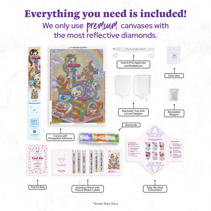Diamond Painting Time to Play 25.6" x 36.6" (65cm x 92.8cm) / Square With 100 Colors Including 3 ABs and 5 Fairy Dust Diamonds / 97,353