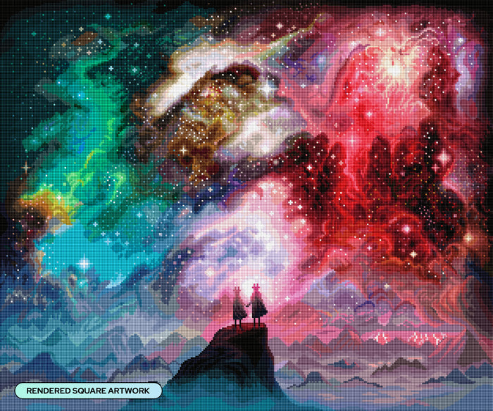 Diamond Painting Together in the Maelstrom 30.7" x 25.6" (77.9cm x 65cm) / Square With 94 Colors Including 3 ABs and 6 Fairy Dust Diamonds / 81,693