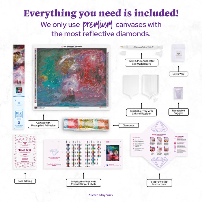Diamond Painting Together in the Maelstrom 30.7" x 25.6" (77.9cm x 65cm) / Square With 94 Colors Including 3 ABs and 6 Fairy Dust Diamonds / 81,693