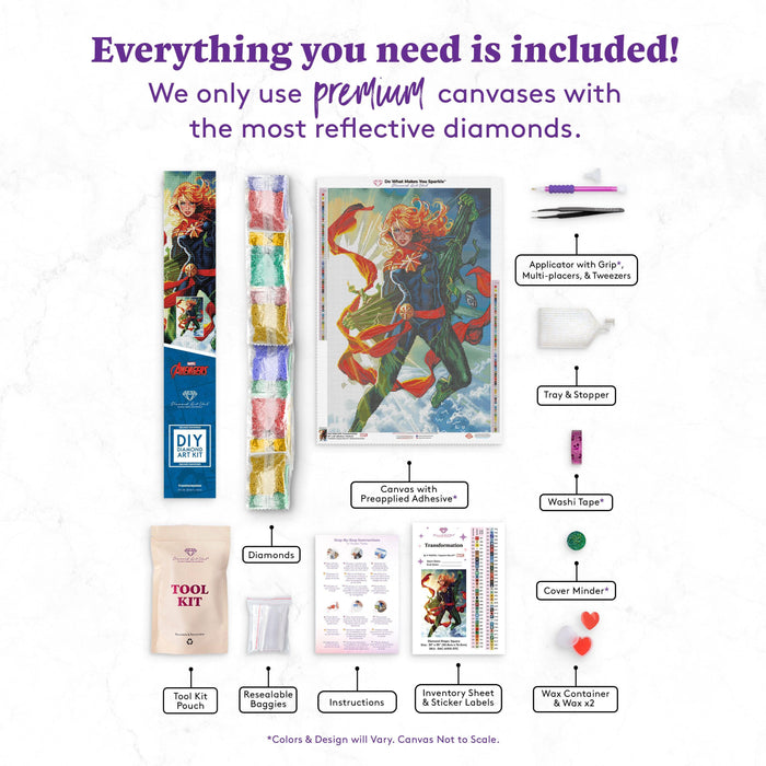 Diamond Painting Transformation 20" x 30" (50.8cm x 76cm) / Square with 72 Colors including 4 ABs and 1 Fairy Dust Diamonds / 62,220
