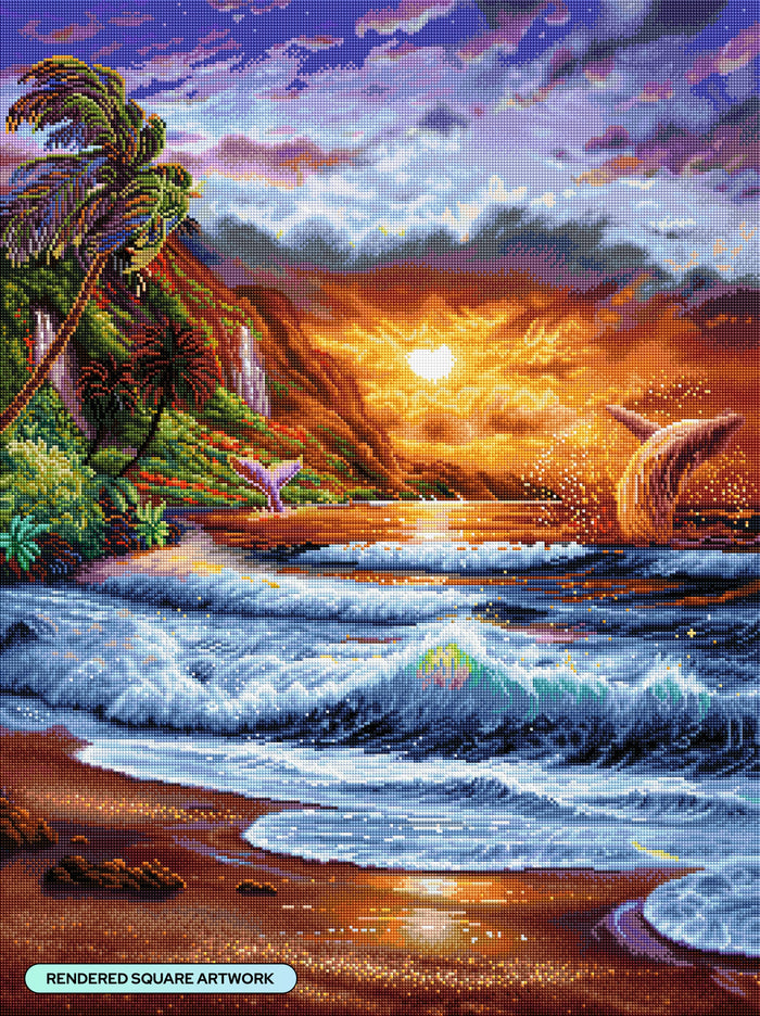 Diamond Painting Tropical Splendor 25.6" x 34.3" (65cm x 86.9cm) / Square with 98 Colors including 3 ABs and 4 Fairy Dust Diamonds / 91,089