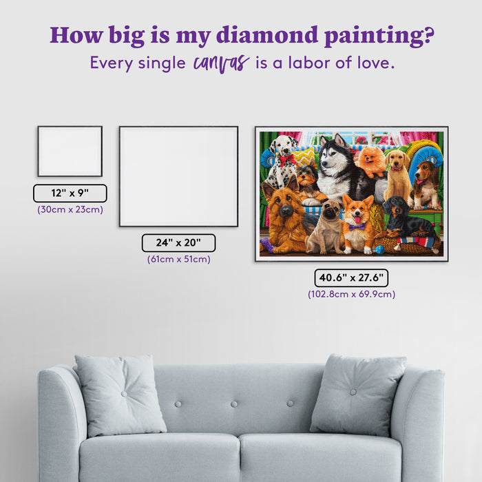 Diamond Painting True Friends 40.6" x 27.6" (102.8cm x 69.9cm) / Square with 94 Colors including 2 ABs and 6 Fairy Dust Diamonds / 116,053