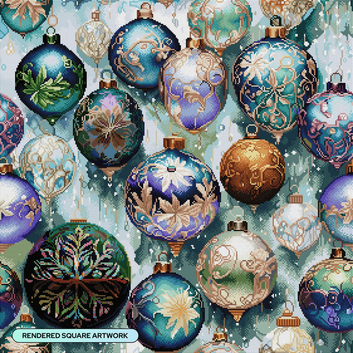 Diamond Painting Twinkling Tree Ornaments 27.6" x 27.6" (69.9cm x 69.9cm) / Square With 90 Colors Including 1 AB and 5 Fairy Dust Diamonds / 78,961