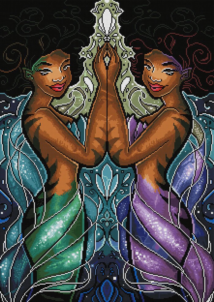 Diamond Painting Twinzies 22" x 31" (56cm x 79cm) / Square with 50 Colors including 4 ABs / 68,952