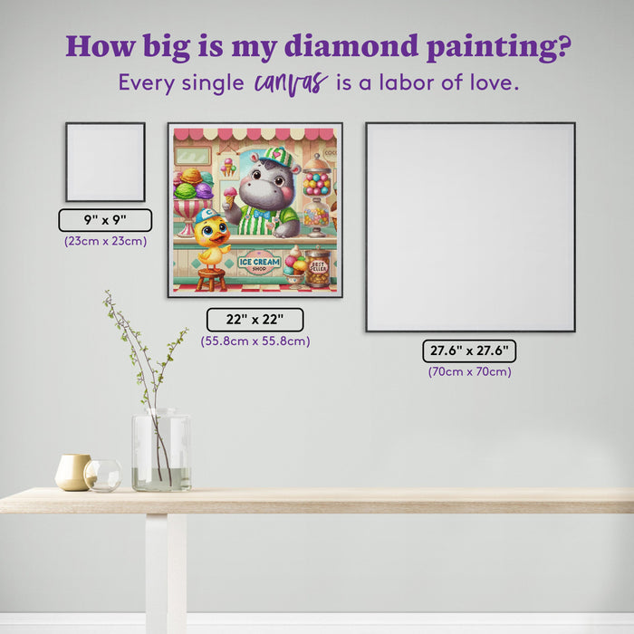 Diamond Painting Two Scoops 22" x 22" (55.8cm x 55.8cm) / Square with 94 Colors including 3 ABs and 2 Fairy Dust Diamonds / 50,176