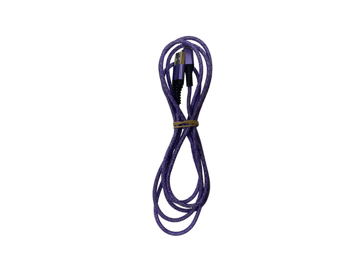 USB-A to USB-C Charging Cable 5-6 Ft Purple
