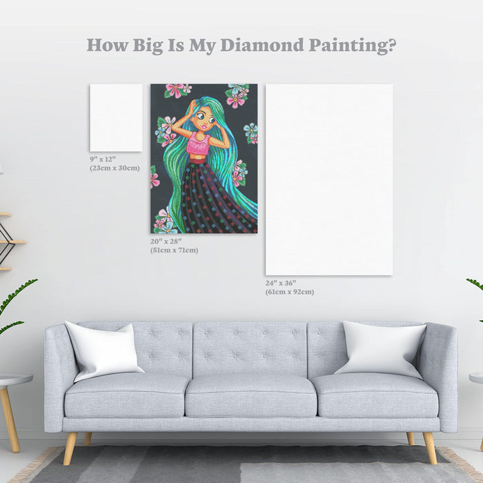 Diamond Painting Vera 20" x 28″ (51cm x 71cm) / Round With 36 Colors Including 2 ABs